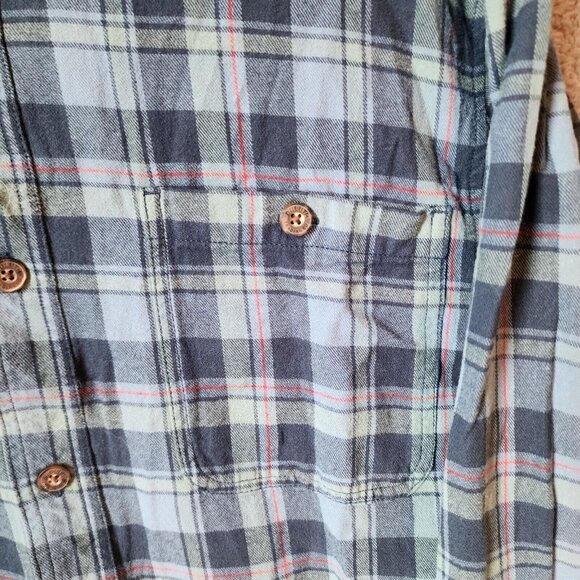 Duluth Trading Co Relaxed Fit Plaid Button Down Long Sleeve Flannel Shirt Size L - Picture 7 of 14